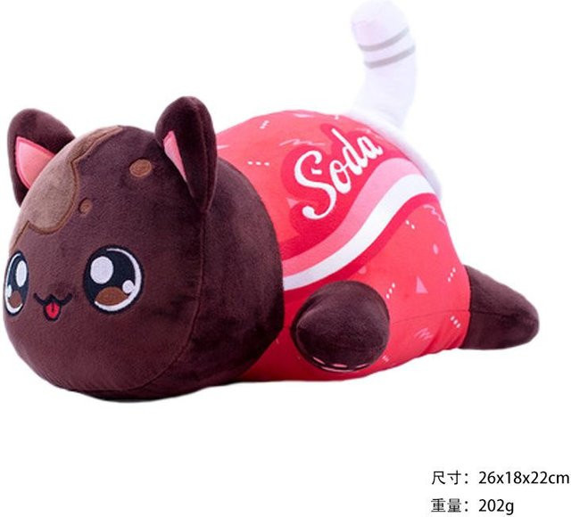 Aphmau Katzen Plüschtier Puppe, Burger Pommes Katze, 26cm, grau - Bild 1