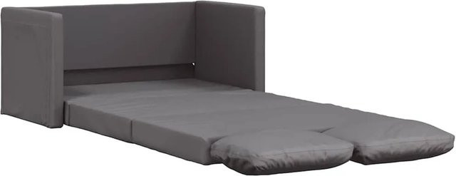 vidaXL Bodensofa mit Schlaffunktion in Grau aus Kunstleder mit Metallrahmen, B/T/H: 174 x 112 x 55 cm - Bild 1