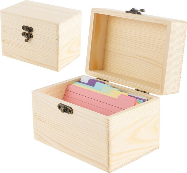 Willstar Visitenkarten-Aufbewahrungsbox aus Holz für bis zu 150 Karten und Sammelkarten-Organizer - Bild 1