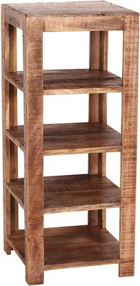 Möbilia Regal aus Holz in Natur und Beige mit 4 Fachböden, B/T/H: 44 x 26 x 105 cm - Bild 1