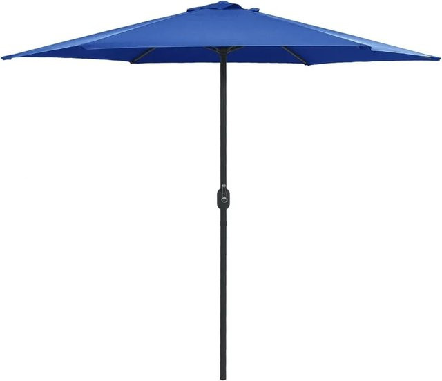 vidaXL Sonnenschirm mit Aluminium-Mast aus Polyester in Azurblau, B: 270 cm, T: 246 cm - Bild 1
