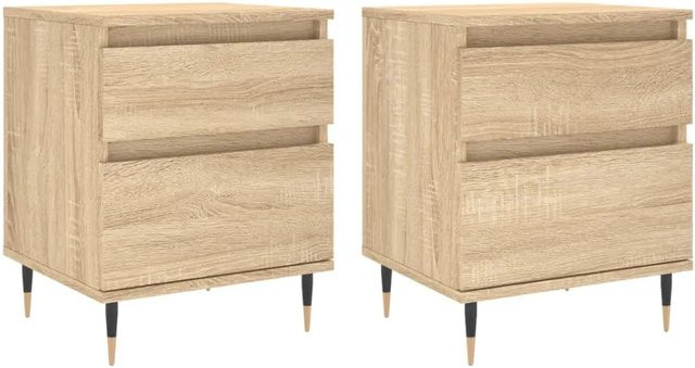 vidaXL Nachttische 2er-Set Sonoma-Eiche modern, B/T/H: 40 x 35 x 50 cm - Bild 1