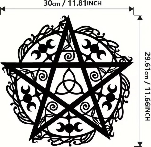 CIFBUY Pentagramm-Wandkunstdekoration aus Metall in Schwarz – Moderne geometrische Sternskulptur zur Heimdekoration - Bild 1