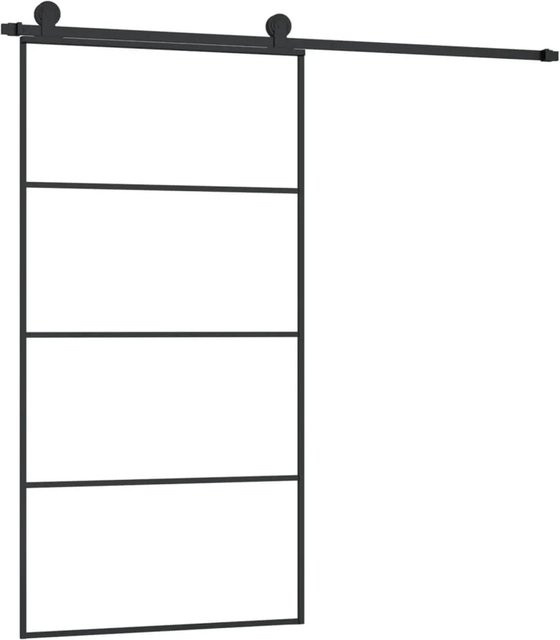 vidaXL Schiebetür aus ESG-Glas und Aluminium in Schwarz mit Beschlag, B/H: 102,5 x 205 cm - Bild 1