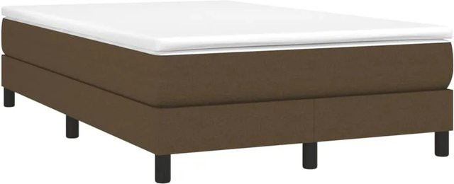 vidaXL Boxspringbett mit Matratze Dunkelbraun B/T/H: 120 x 190 x 25 cm Hybrid-Modell mit Taschenfedern und Stoffbezug - Bild 1