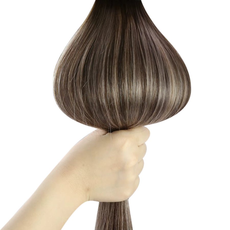 Ugeat Clip-in-Echthaarverlängerungen, Balayage, blond, 5 oder 7 Stück - Bild 4