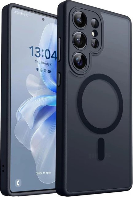 Luxuriöse matte Hülle für Samsung Galaxy S26 S25 S24 S23 Ultra Plus FE A56 A36 A26 A17 S25Edge mit MagSafe für kabelloses Laden in Purple und Black - Bild 1