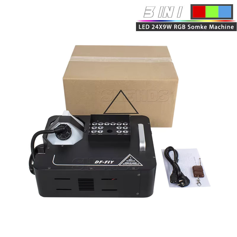 SHEHDS 2er Set RGB LED Vertikale Nebelmaschine 1500W mit DMX512 Schwarz - Bild 3