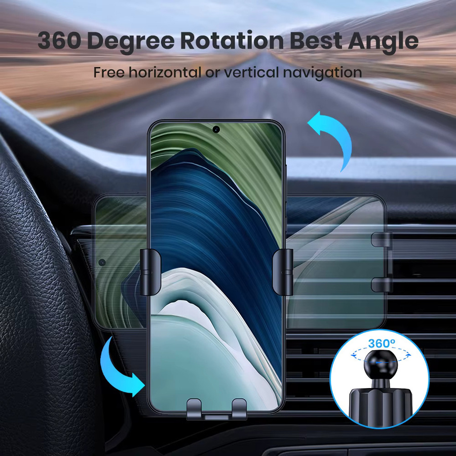 TOPK Universeller Autotelefonhalter für die Lüftungsschlitzhalterung in Schwarz, freihändiger Handy-Ständer kompatibel mit iPhone und Android-Smartphones - Bild 5