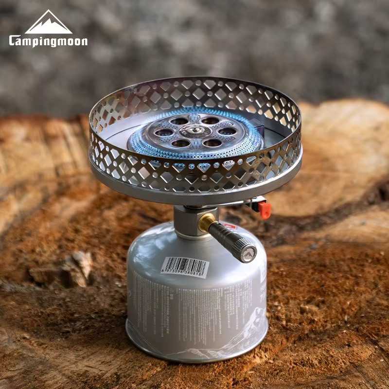 CAMPINGMOON PG-4 Tragbarer Gaskocher aus Aluminiumlegierung in Silber für Wandern und Picknick, geeignet für Butan und Propan - Bild 1