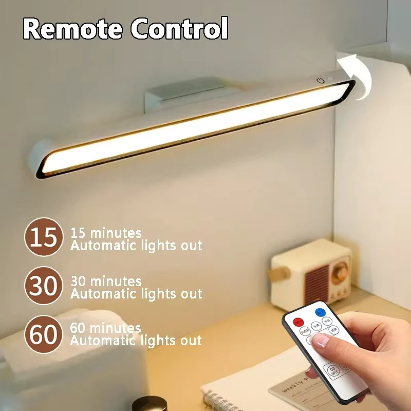 VENUSWING LED-Schreibtischlampe in Weiß, magnetisch und USB wiederaufladbar, dimmbar mit Fernbedienung als Nachtlicht oder Leselampe - Bild 3