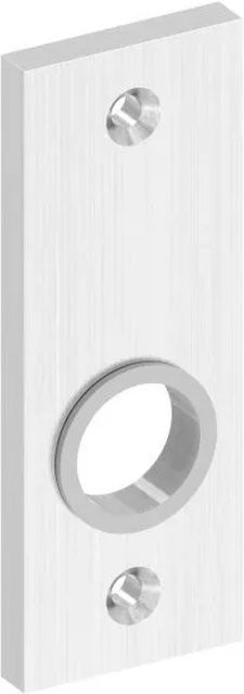 FeNau Kurzschild aus Edelstahl V2A in Silber gebürstet für Schlosskästen, B/H: 3,2 x 8,7 cm, Tiefe: 0,6 cm - Bild 1