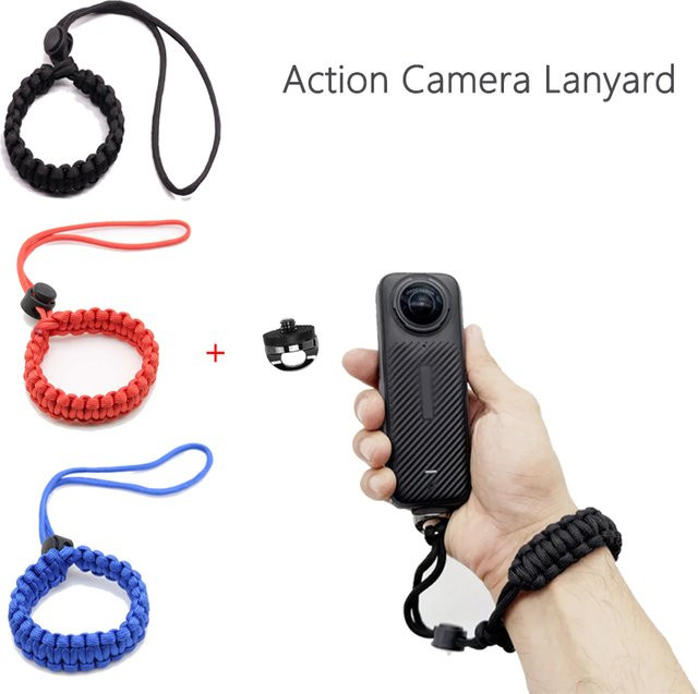 DIXSG Action-Kamera Handschlaufe aus geflochtenem Nylon als Anti-Verlust-Handseil für Insta360 X3 X4, GoPro Hero 12 und DJI Osmo Action 4 - Bild 1