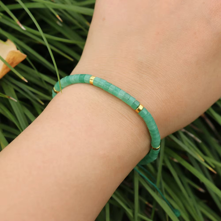 Perlenarmband Grüner Aventurin, Naturstein, Unisex - Bild 3