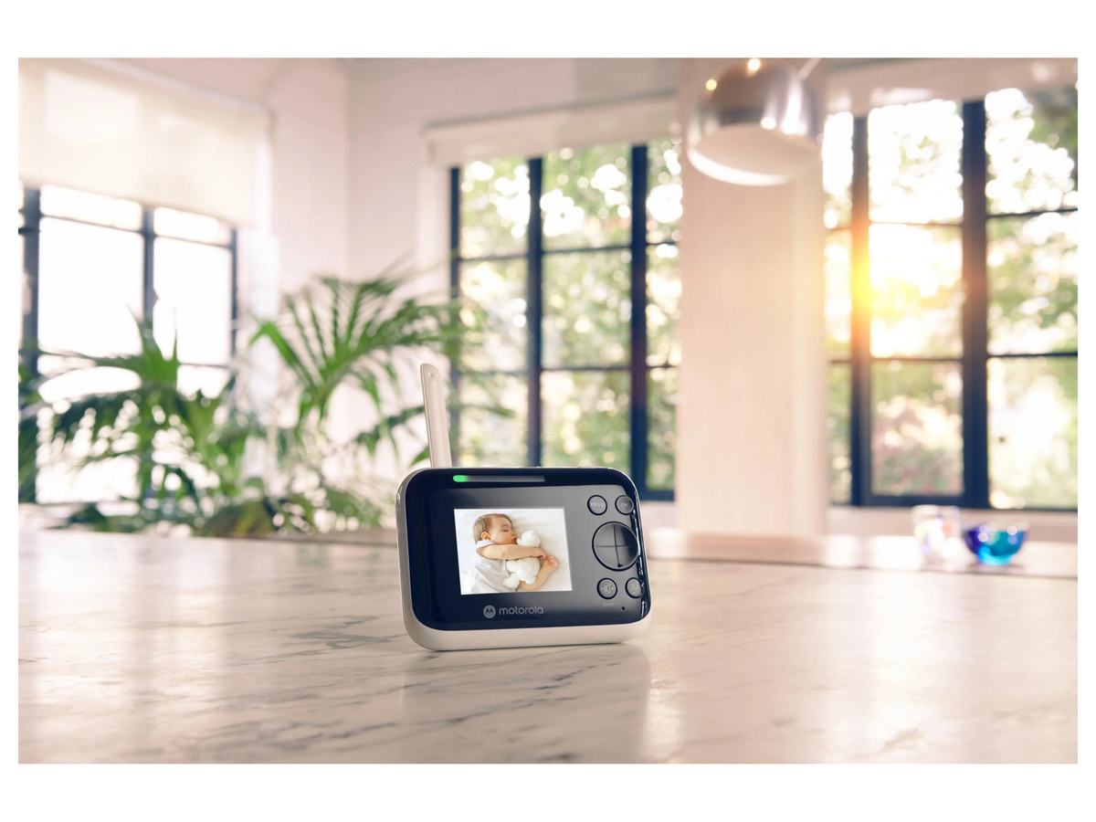 Motorola PIP1200 Baby-Videoüberwachung mit 2,8 Zoll Display, Nachtsicht, Zwei-Wege-Kommunikation und Temperaturanzeige, Schwarz-Weiß - Bild 4