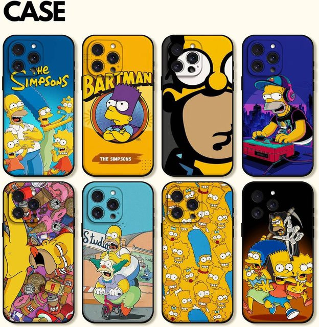 Mesuca S-Simpsons Silikon Handyhülle für iPhone 11 bis 17 Pro Max in Schwarz und Multicolour - Bild 1