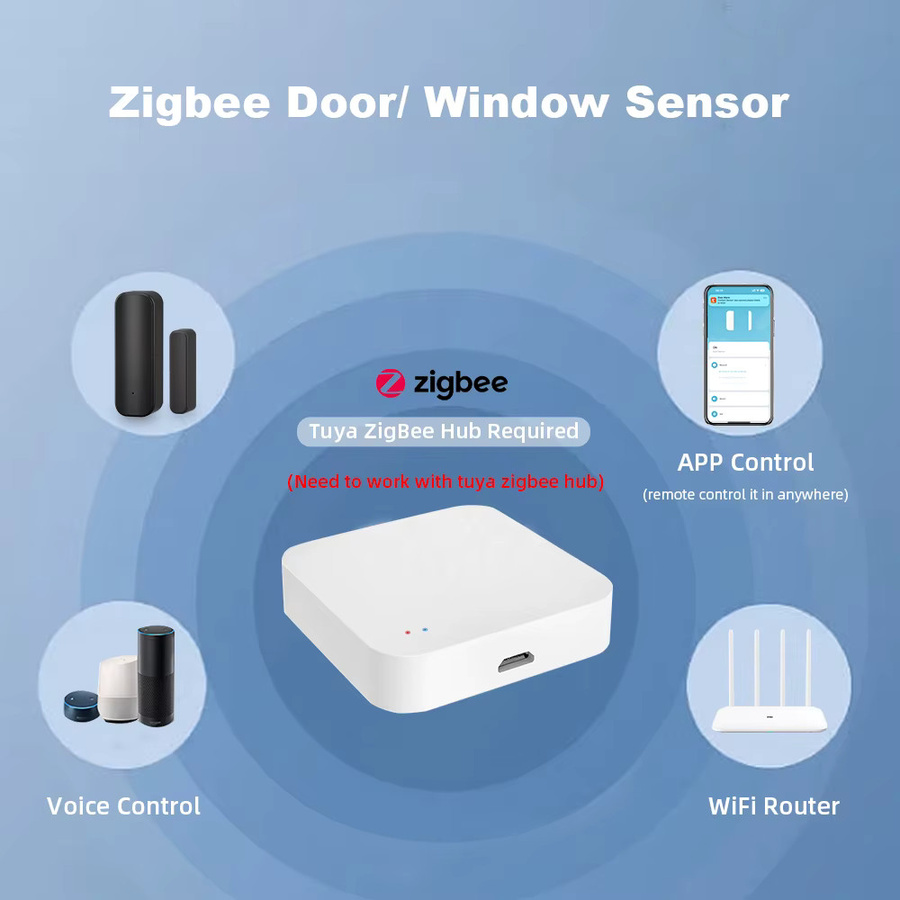 ONENUO Zigbee Fenster-Tür-Sensor in Schwarz für dein Smart Home Security Alarm System mit Sprachsteuerung - Bild 2
