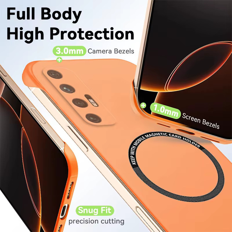 Magnetische und schlanke Schutzhülle für Xiaomi Mi 10, 10S Pro, Ultra und Mi10 10Pro in Orange, matt und kratzfest aus hartem PC-Material - Bild 3