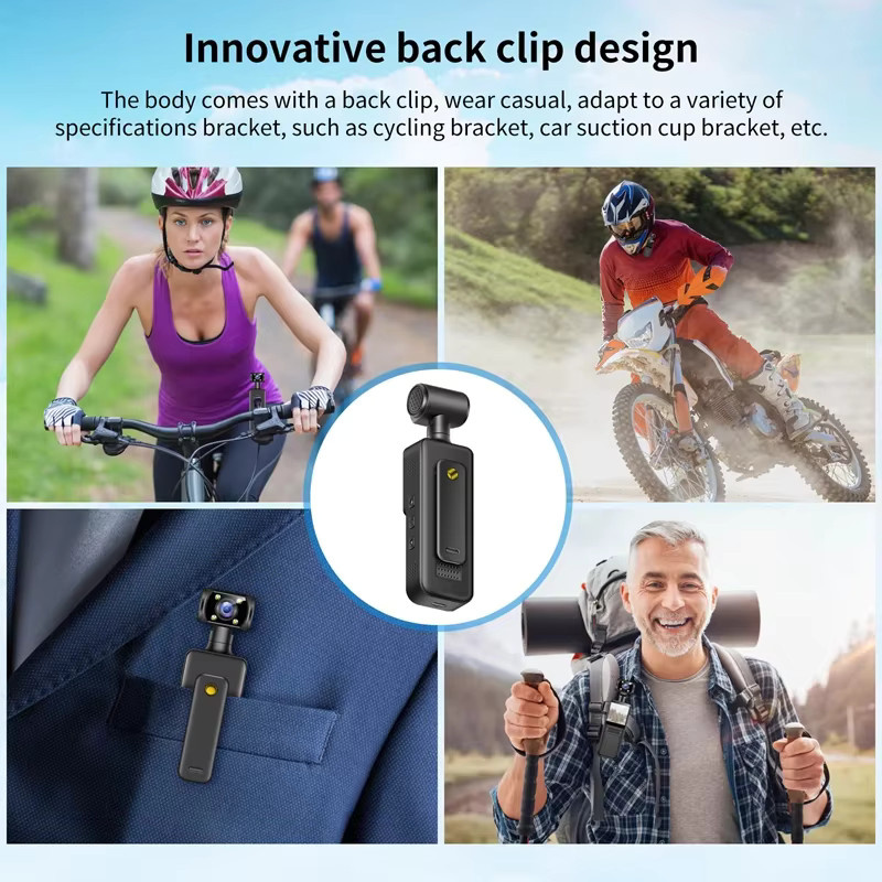 Lenovo Mini Action Kamera 4K HD mit 180 Grad drehbarem Objektiv, WiFi und Infrarot-Nachtsicht, Schwarz - Bild 6