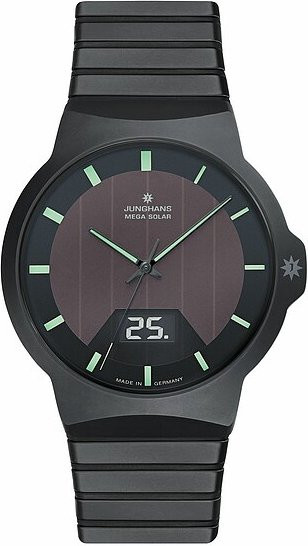 Junghans Armbanduhr, Solar, Analog-Digital, Keramik, Schwarz, Herren - Bild 1