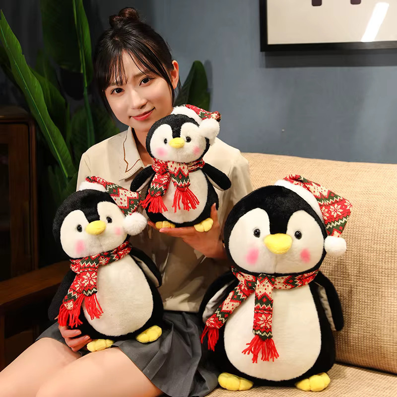Pinguin mit Weihnachtsmütze, Plüschtier, Bunt / Mehrfarbig, Grün - Bild 3