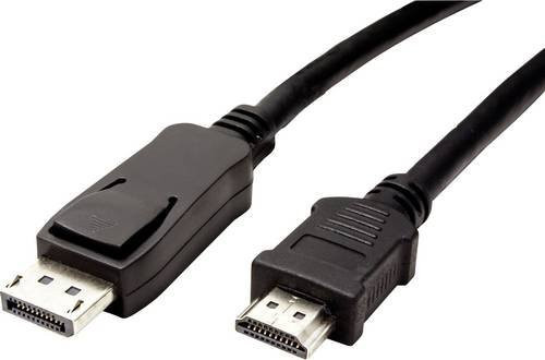 Value DisplayPort auf HDMI Adapterkabel, Schwarz, Länge: 3,00 m, Geschirmt - Bild 1