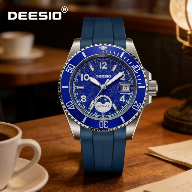 Deesio Armbanduhr, Automatik, Edelstahl, Blau, Herren - Bild 1