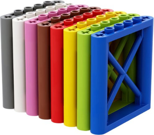 XMWL MOC kompatible 64448 Bausteine 6x6 Wandpaneele und Unterstützung Rahmen in Schwarz und Mehrfarbig, 6 Stück - Bild 1