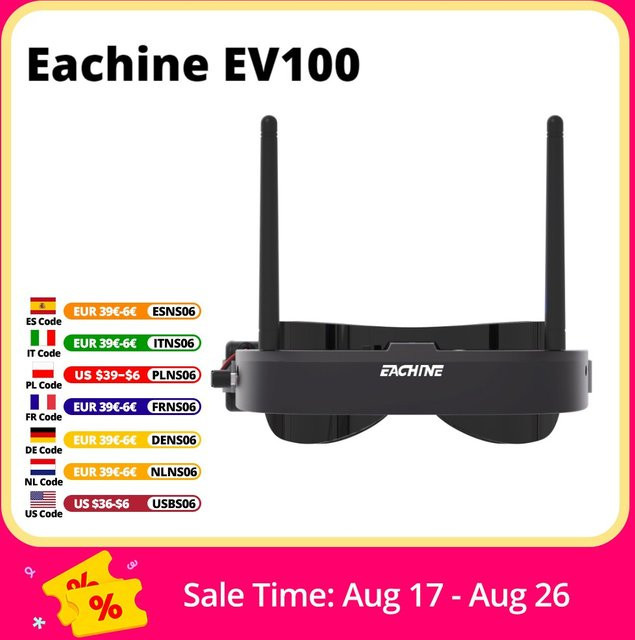Eachine EV100 FPV Brille, mit Dual Antennen, Zubehör - Bild 1