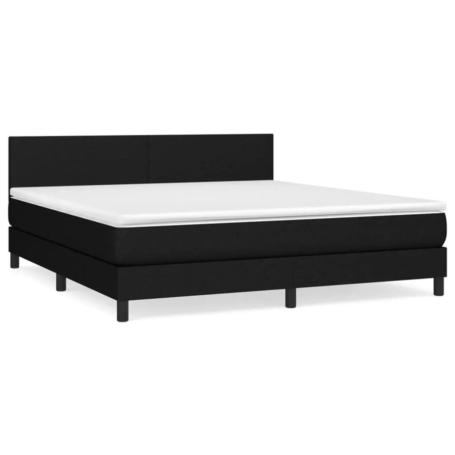 vidaXL Boxspringbett mit Matratze Schwarz Stoff B/T/H: 160 x 200 cm - Bild 2