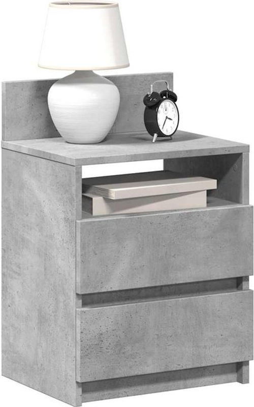 Vidaxl Set aus 2 modernen Nachttischen mit 2 Schubladen in Grau, B/T/H: 40 x 33 x 60 cm - Bild 1