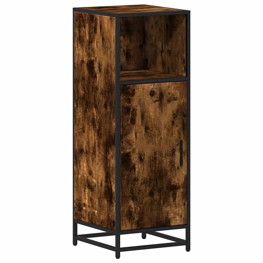 vidaXL Badschrank in Räuchereiche mit Metall, Wandmontage, B/T/H: 35 x 37,5 x 100 cm - Bild 2