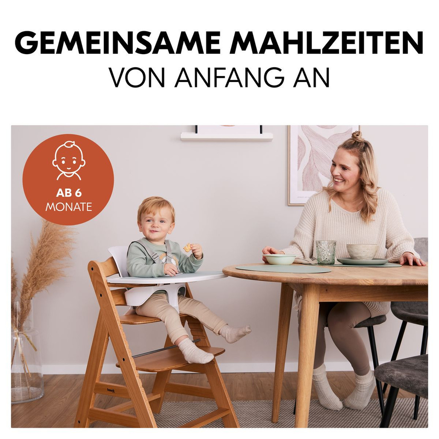 Hauck Alpha Plus Sparset 3-teilig Hochstuhl mit Baby Seat und Essbrett in Natur/Bamboo - Bild 2