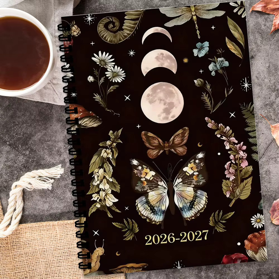 2-Jahres-Monatsplaner und Kalenderbuch mit Spiralbindung, 24-Monats-Ausgabe in Schwarz, A5 Softcover mit wöchentlichen und monatlichen Layouts - Bild 3