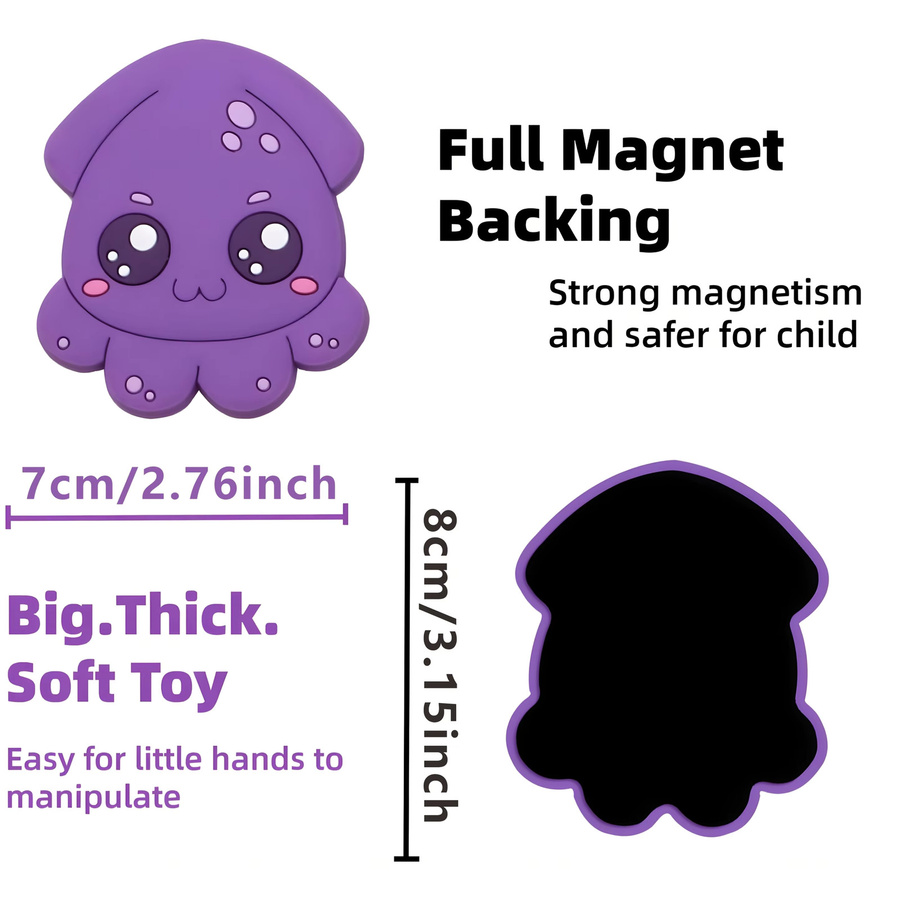 10er-Pack 2D Meerestier-Magnete aus Kunststoff in Multicolour für Kühlschrank, Spülmaschine und Whiteboard - Bild 3