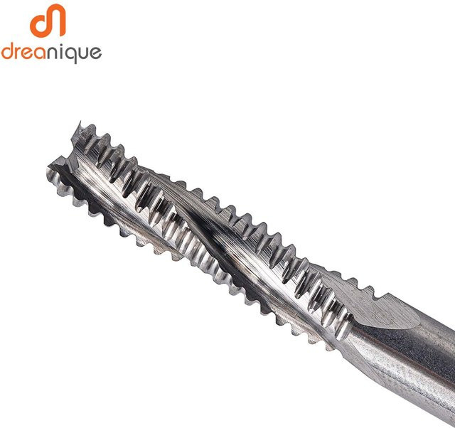 Dreanique 3-schneidiger Vollhartmetall-CNC-Fräser zum Schlitzen für die Holzbearbeitung, silberfarbener Grobkornfräser - Bild 1