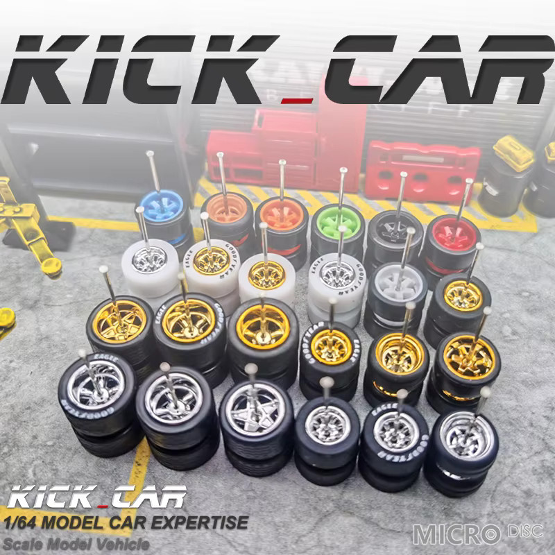 Kicarmod Modellauto-Räder, 1:64, mit abnehmbaren Gummireifen, 1 Set - Bild 2