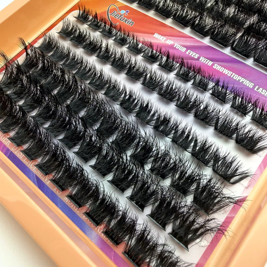 JIEFUXIN DIY 5D Fluffy Lash Clusters, Wispy Einzelwimpern, 8-18mm - Bild 3