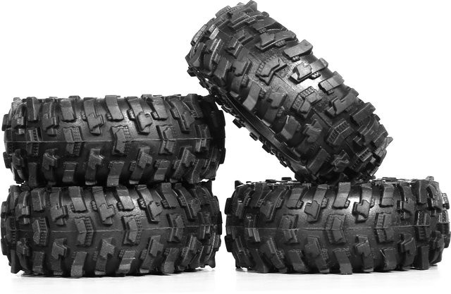 RS Beadlock-Räder und Reifen, Kunststoff, 4-teiliges Set, 1/18, 1/24 - Bild 1
