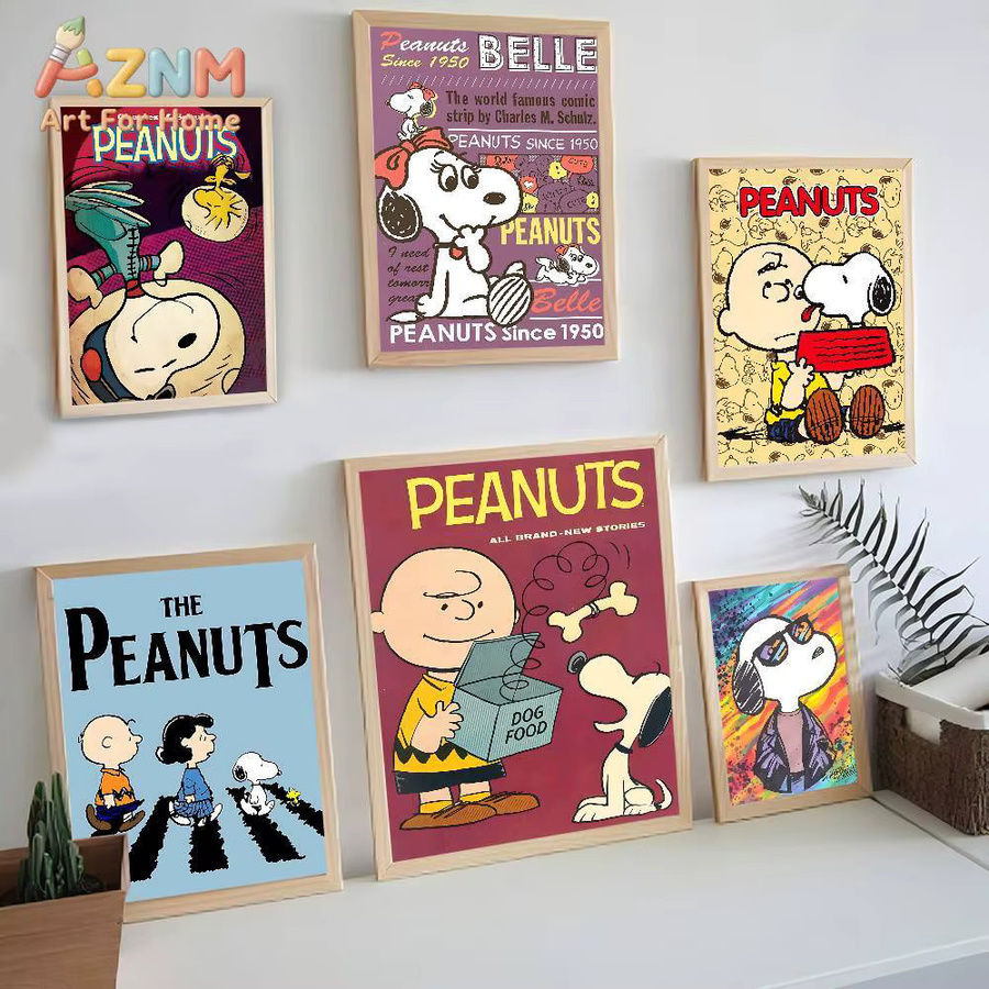 Kayou Snoopy Vintage Wandaufkleber Selbstklebendes Poster in Weiß und Multicolour - Bild 3