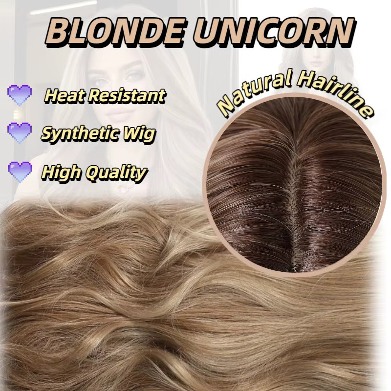 Blonde Unicorn Perücke, Damen, blond - Bild 2