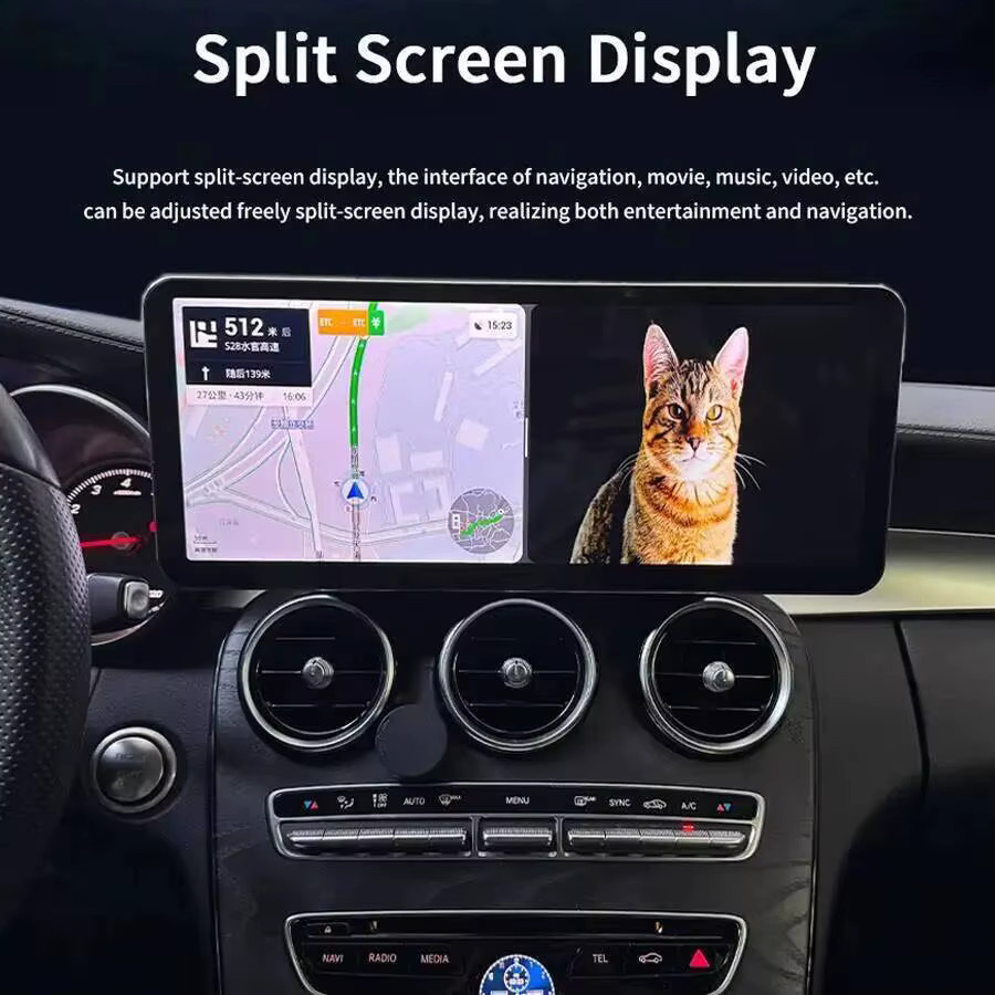 Elanmey Android Autoradio mit GPS und Carplay für Mercedes Benz C Klasse W205 und GLC X253, 14,6 Zoll, Schwarz - Bild 3