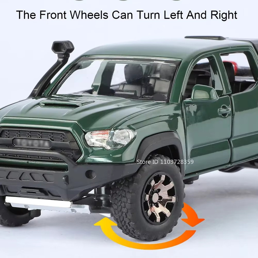 MAKEDA Tacoma Tundra Pickup Modell, 1:32, Metall, mit Licht und Sound, Blau - Bild 4
