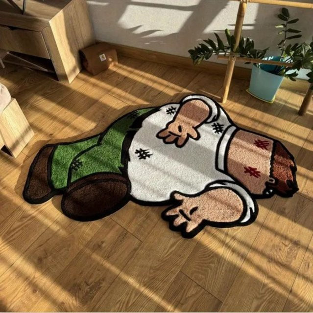 VIKAMA Cartoon-Plüsch-Fußmatte aus Mikrofaser mit Kinder-Motiv, unregelmäßige rutschfeste und fleckenresistente Teppiche für Wohnzimmer und Schlafzimmer, Mehrfarbig - Bild 1