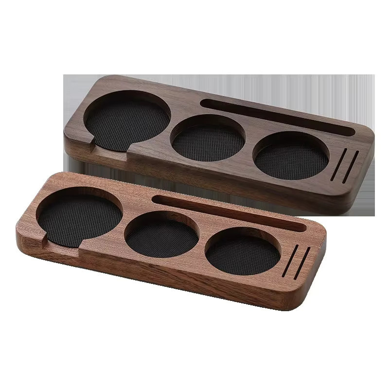 JUSTINLAU Kaffee-Zubehör Set aus Holz mit Kaffeepulver-Verteiler, Pulverpresse und Aufbewahrungsregal für 51mm, 53mm oder 58mm, Farbe: Braun - Bild 4