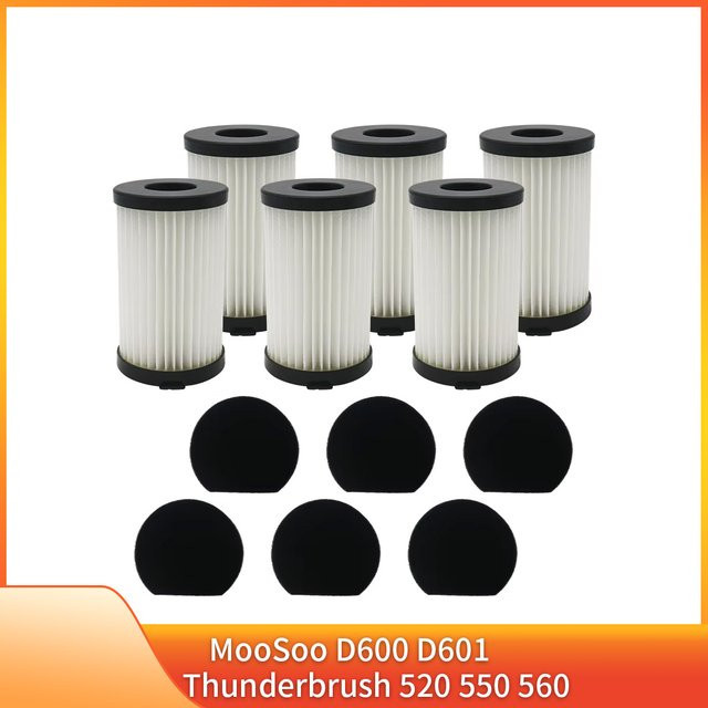 BPfire Ersatzfilter für MooSoo D600 D601 Ariete Handy Force 2761 2759 RBT und Cecotec Conga Thunderbrush 520 550 560 in Weiß - Bild 1