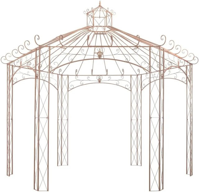 vidaXL Gartenpavillon aus Schmiedeeisen in Antikbraun mit 4 m Breite - Bild 1