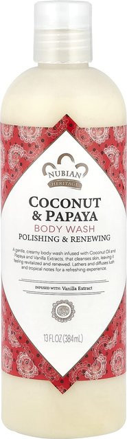 Nubian Heritage Duschgel, Kokosöl, Papaya-Extrakt, Vanilleextrakt, 384 ml - Bild 1