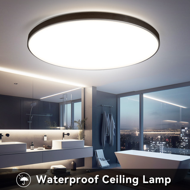 CHUANGYANG Runde LED Deckenleuchte Wasserdicht in Weiß für Badezimmer, Küche, Wohnzimmer und WC - Bild 1