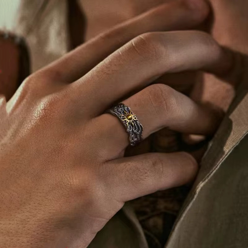 SAY Ring 925 Silber, Retro Oxid-Emaille, Damen - Bild 2